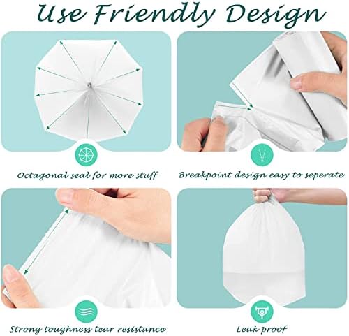 Bolsas de Basura Pequeñas de 1.2 Galones, Biodegradables, Compostables y Resistentes para Baño, 120 Piezas, 5 Litros, Color Blanco - imagen 5