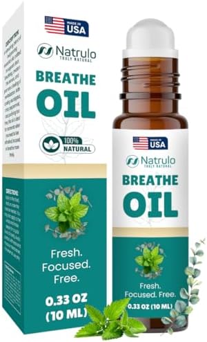 Roll-On de Aceite Esencial Breathe – Aceite Natural de Menta y Eucalipto para la Piel – Aromaterapia Refrescante para Respiración Clara, Enfoque y - imagen 1
