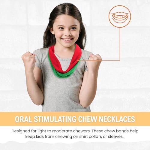 Collares de Tela Masticables en Paquete de 6, Collares de Toalla para Niños y Niñas con Autismo, ADHD, Adolescentes y Adultos - imagen 2
