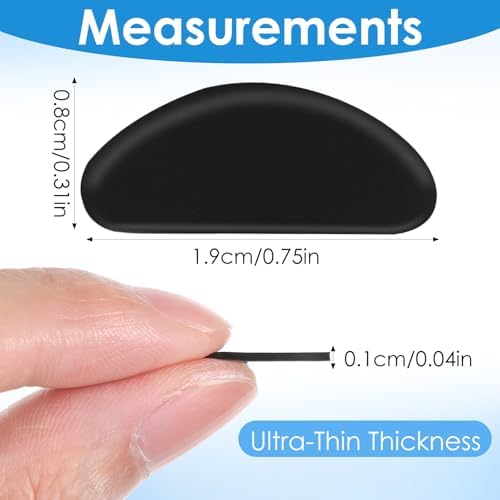 Mabor 20 Pares de Almohadillas Antideslizantes para Gafas – Silicona D, Adhesivas y Ultra Delgadas para Ópticas y Gafas de Sol, Negras y Transparentes - imagen 2