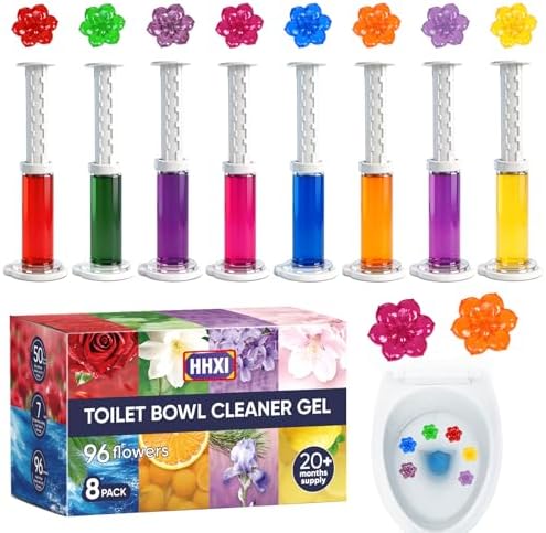 HHXI 8 Paquetes de Gel para Inodoro, Limpiador de Taza de Baño, 8 Fragancias en Forma de Flor, Ambientador Duradero para Baño, Esenciales de Baño - imagen 1