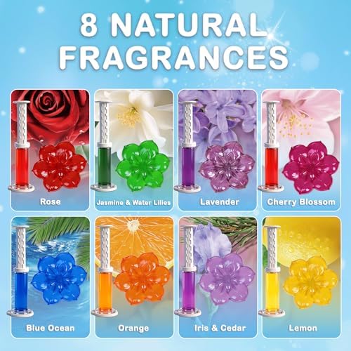 HHXI 8 Paquetes de Gel para Inodoro, Limpiador de Taza de Baño, 8 Fragancias en Forma de Flor, Ambientador Duradero para Baño, Esenciales de Baño - imagen 3