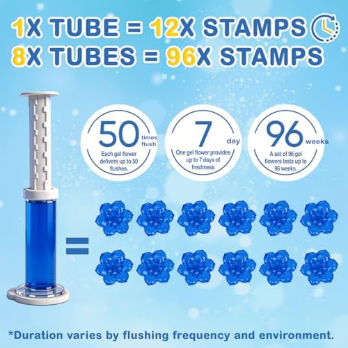 HHXI 8 Paquetes de Gel para Inodoro, Limpiador de Taza de Baño, 8 Fragancias en Forma de Flor, Ambientador Duradero para Baño, Esenciales de Baño - imagen 4