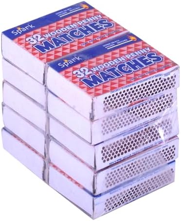 Paquete de 10 Fósforos de Madera de Seguridad – 32 Cuentan por Caja – Encendido en la Caja – Ideales para Cocina, Camping, Chimeneas, Velas - imagen 1