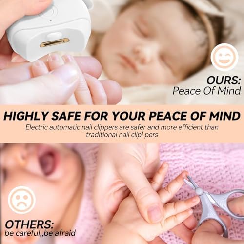 Cortador de Uñas Eléctrico Automático con Luz LED y 2 Velocidades, Almacenamiento de Recortes, Recargable por USB, Seguro para Bebés, Niños, Adultos - imagen 5