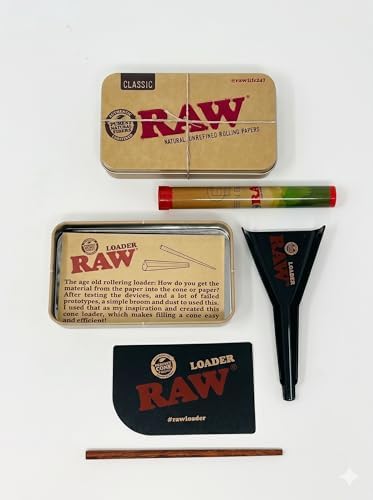 Cargador de Conos Pre Enrollados RAW: Kit de 5 Piezas 1-1/4, King y 98 Special – Tarjeta Antiestática, Embudo y Herramienta de Empaque en Lata - imagen 2