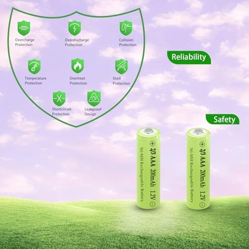 Baterías Recargables Teneyuuo 8 Piezas 1.2V Ni-MH 2/3AAA 200mAh para Luces Solares (Más Cortas que AAA) - imagen 5