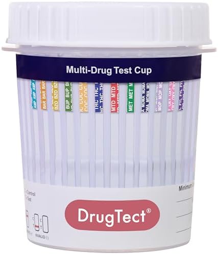 DrugTect Copa de Prueba de Drogas Múltiples | 1 Paquete | Prueba de Orina de 12 Paneles CLIA Aprobada para Marihuana, Fentanilo y Más - imagen 1