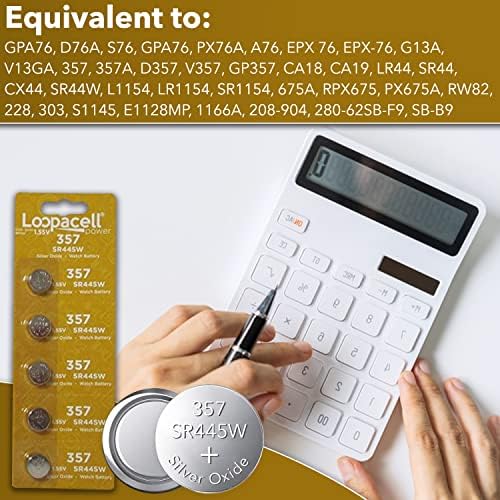 Baterías de Óxido de Plata LOOPACELL 357/303 (Paquete de 5) - Batería de Moneda 1.55V Duradera para Calculadoras, Juguetes, Relojes y Más - imagen 6
