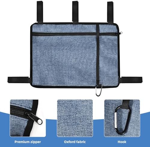 Bolsa de Almacenamiento Azul Oscuro para Andadores con Portavasos - Cesta Plegable Impermeable de Gran Capacidad, Accesorios para Andadores y - imagen 4