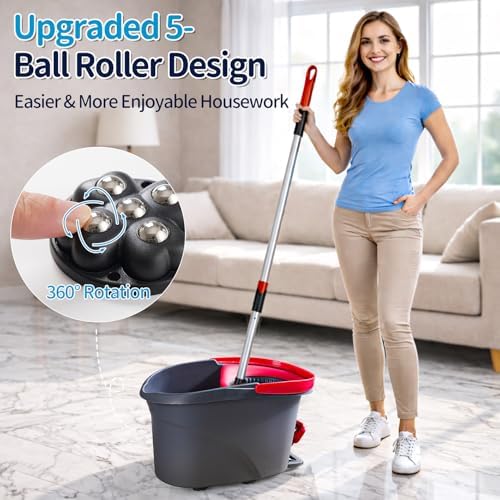 Ruedas Giratorias 360° para Cubeta Ocedar - 4 Piezas, Rodillos Autoadhesivos para Cubetas de Trapeador, Electrodomésticos y Botes de Basura, Color - imagen 2