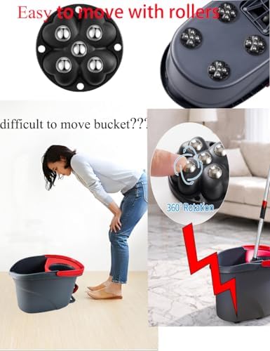 Ruedas Giratorias 360° para Cubeta Ocedar - 4 Piezas, Rodillos Autoadhesivos para Cubetas de Trapeador, Electrodomésticos y Botes de Basura, Color - imagen 3