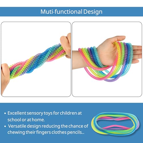 Collares Sensory Fidget para Niños y Niñas, Paquete de 6 Collares de Resorte para Niños con Autismo ADHD SPD, Juguetes para Reducir la Inquietud - imagen 2