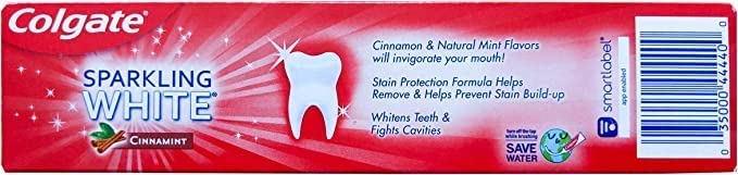 Pasta de Dientes Colgate Sparkling White Cinnamint 4.0 Onzas (Paquete de 2) - imagen 4