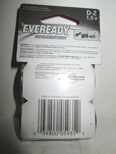Baterías Eveready Super Pesadas D 1.5V - Paquete de 2 - imagen 3