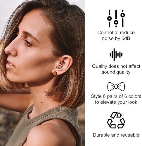 Paquete de 12 Tapones para Oídos Mute Style, Accesorios para Reducción de Ruido de 5 dB, Ideal para Oficina, Biblioteca y Viajes - imagen 6