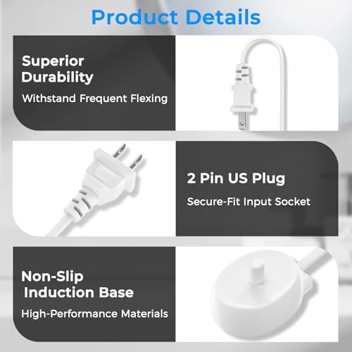 Cargador de Repuesto Meliya para Cepillo de Dientes Eléctrico Oral B, Compatible con Pro 1000/3000/5000, Series IO 3/4/5/6, Base de Carga Inductiva - imagen 3