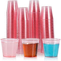 Vasos de Plástico Desechables YINCL de Brillo Rosa - 100 Pzs de 1 OZ para Gelatina, Degustaciones y Fiesta de Despedida de Soltera - imagen 1