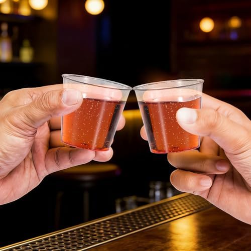 Vasos de Plástico Desechables YINCL de Brillo Rosa - 100 Pzs de 1 OZ para Gelatina, Degustaciones y Fiesta de Despedida de Soltera - imagen 5