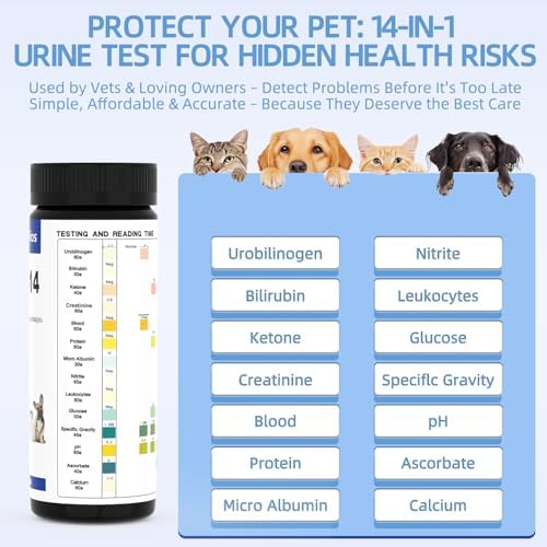 Tiras de Prueba Antmoilios para UTI y Sangre en Perros y Gatos, 100 piezas - Análisis de Orina Completo para Infecciones del Tracto Urinario - imagen 4