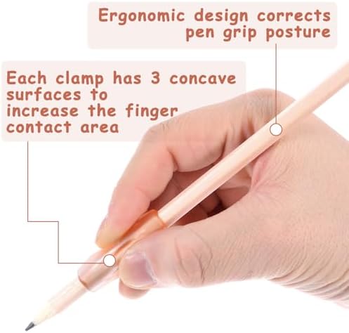 Agarraderas de Lápiz de Silicón, 8 Piezas, Ayuda para Escritura, Alivio de Fatiga en los Dedos, Suave y Flexible, Herramienta Correctiva para Adultos - imagen 3