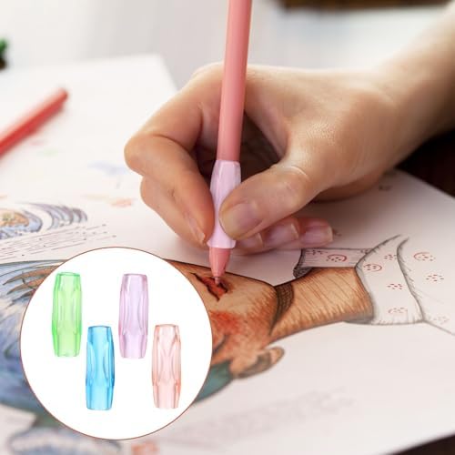 Agarraderas de Lápiz de Silicón, 8 Piezas, Ayuda para Escritura, Alivio de Fatiga en los Dedos, Suave y Flexible, Herramienta Correctiva para Adultos - imagen 5