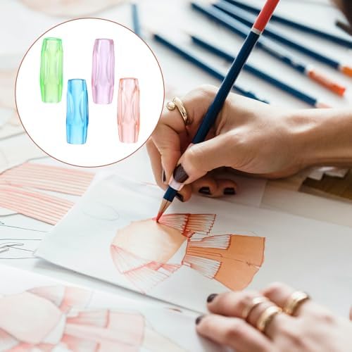 Agarraderas de Lápiz de Silicón, 8 Piezas, Ayuda para Escritura, Alivio de Fatiga en los Dedos, Suave y Flexible, Herramienta Correctiva para Adultos - imagen 6
