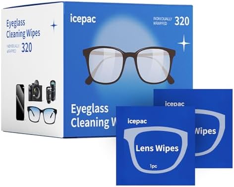 Toallitas para limpiar lentes - 320 toallitas individuales prehumedecidas para gafas | Limpiador seguro para gafas, lentes de sol, pantallas y cámaras - imagen 1