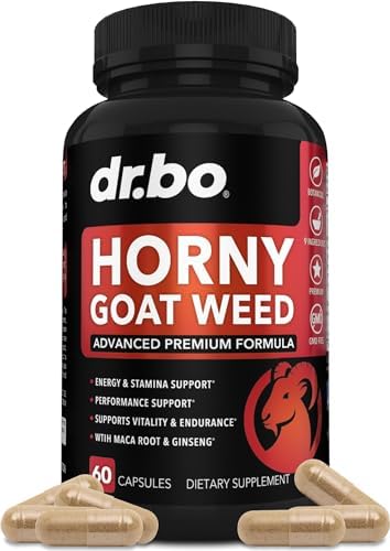 Horny Goat Weed para Hombres y Mujeres - 1590mg Suplemento Potente para Mejora Masculina, Resistencia y Rendimiento - Maca, Tribulus, Muira Puama, L - imagen 1
