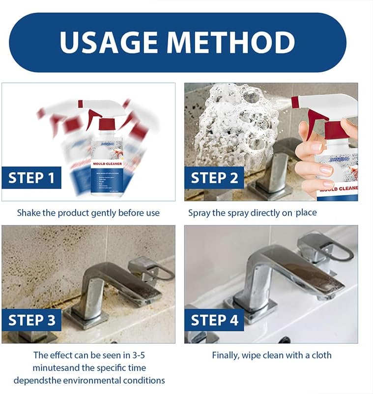 Aerosol Limpiador de Moho AUJ 2PCS, Espuma Limpiadora Multiusos para Cocina, Baño, Paredes y Techos - imagen 6