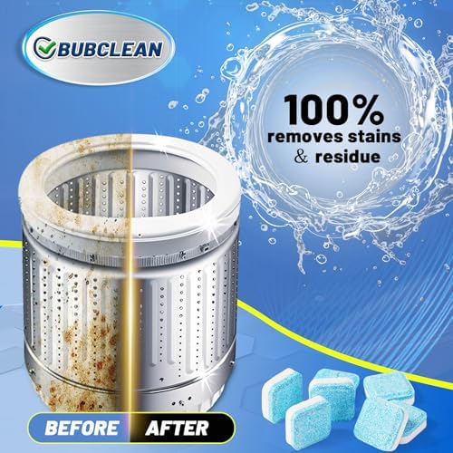 Limpiador Desincrustante BUBCLEAN 24 Piezas para Lavadoras, Tabletas de Limpieza Profunda para Carga Frontal, Carga Superior y HE, Seguro para - imagen 3