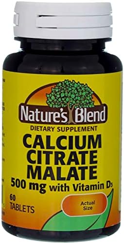 Calcio Citrato Malato 500 mg Nature's Blend, Sin Sabor, 60 Tabletas - imagen 1
