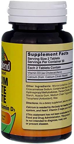Calcio Citrato Malato 500 mg Nature's Blend, Sin Sabor, 60 Tabletas - imagen 4
