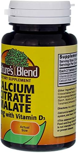 Calcio Citrato Malato 500 mg Nature's Blend, Sin Sabor, 60 Tabletas - imagen 5