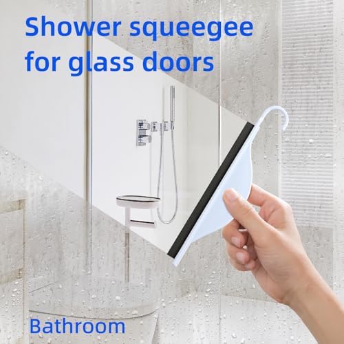Paquete de 2 Limpiaparabrisas Pequeños para Ducha, Squeegee para Puertas de Vidrio, Mini Limpiador de Baño para Ventanas - imagen 3