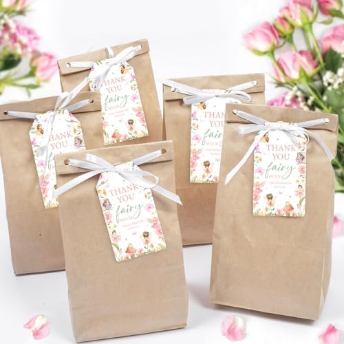 Jollyboom Favoritos de Fiesta de Hadas, 50 Etiquetas de Agradecimiento para r Cumpleaños, Regalos para Niña, Baby Shower, Boda o Despedida de Soltera - imagen 3