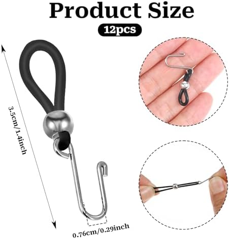 Hariendny 12 Piezas Sujetadores de Cremallera para Jeans, Herramienta de Tirador de Silicona (Negro) - imagen 4