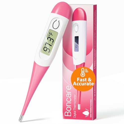 Termómetro Oral Boncare 10 Segundos para Adultos y Niños - Termómetro Rectal Seguro y Preciso para Bebés con Alarma de Fiebre, Digital (Rosa) - imagen 1