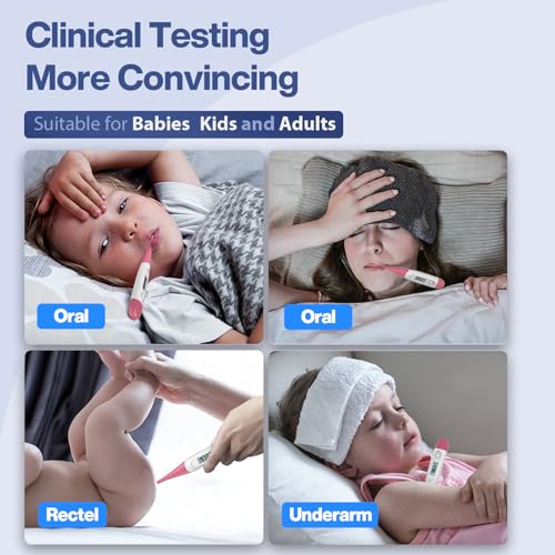 Termómetro Oral Boncare 10 Segundos para Adultos y Niños - Termómetro Rectal Seguro y Preciso para Bebés con Alarma de Fiebre, Digital (Rosa) - imagen 4