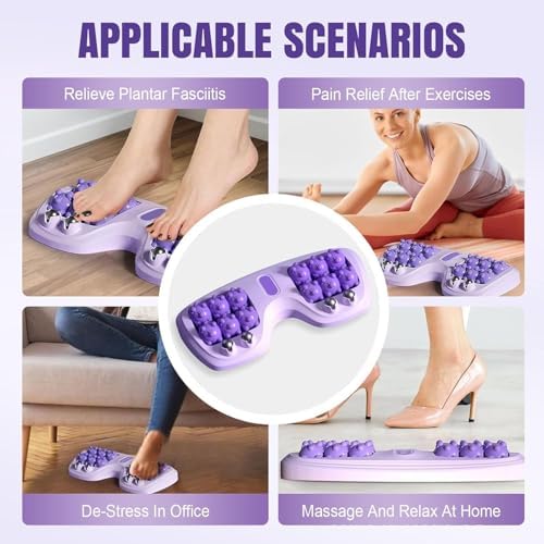 Rodillo de Masaje Doble para Pies Portátil, Nuevo 2025, Mejora la Circulación, Herramienta de Masaje para Pies en Casa y Oficina - Morado - imagen 6