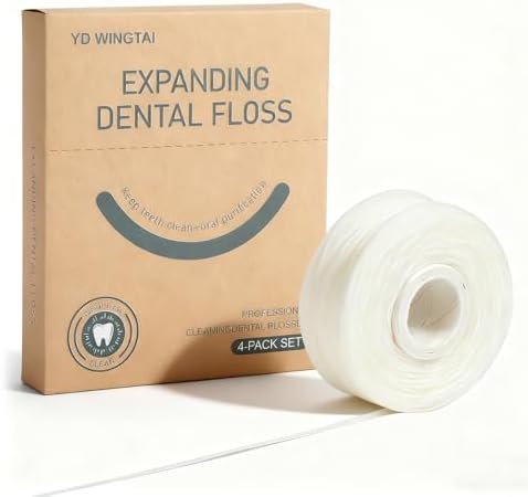 Hilo Dental Expansible YD WINGTAI (32 Yards/4 Paquetes) Recarga Natural de Bambú, Hilo Orgánico Biodegradable y Sin Manos - imagen 1