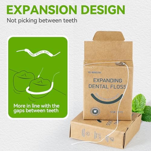 Hilo Dental Expansible YD WINGTAI (32 Yards/4 Paquetes) Recarga Natural de Bambú, Hilo Orgánico Biodegradable y Sin Manos - imagen 3