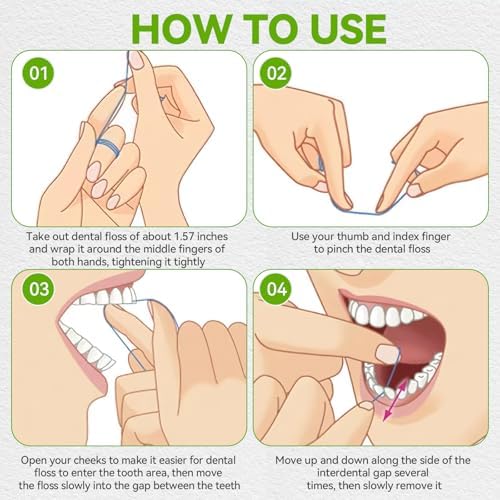 Hilo Dental Expansible YD WINGTAI (32 Yards/4 Paquetes) Recarga Natural de Bambú, Hilo Orgánico Biodegradable y Sin Manos - imagen 5