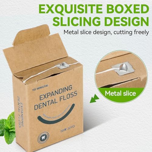 Hilo Dental Expansible YD WINGTAI (32 Yards/4 Paquetes) Recarga Natural de Bambú, Hilo Orgánico Biodegradable y Sin Manos - imagen 6