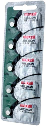Batería de Reloj Maxell SR527SW SR64 319 SR527 de Óxido de Plata, Paquete de 5 Piezas - imagen 1