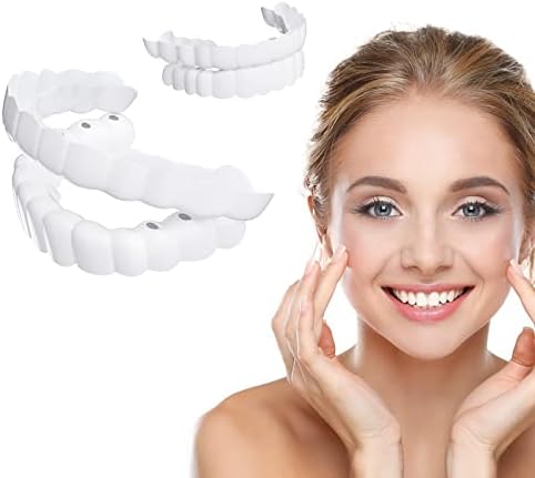 2 Pares de Carillas Dentales Snap en Dientes Comodidad Ajuste Blanqueador Dentaduras Fáciles para Hombre y Mujer, Sonrisa Perfecta en Instantes - imagen 1