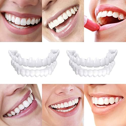 2 Pares de Carillas Dentales Snap en Dientes Comodidad Ajuste Blanqueador Dentaduras Fáciles para Hombre y Mujer, Sonrisa Perfecta en Instantes - imagen 2