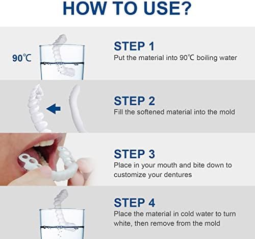 2 Pares de Carillas Dentales Snap en Dientes Comodidad Ajuste Blanqueador Dentaduras Fáciles para Hombre y Mujer, Sonrisa Perfecta en Instantes - imagen 5