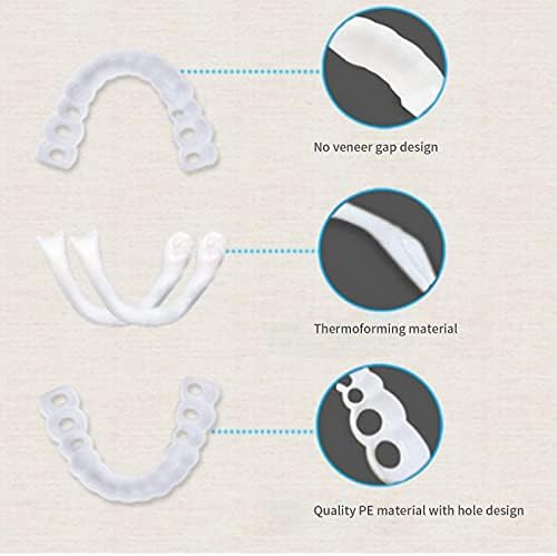 2 Pares de Carillas Dentales Snap en Dientes Comodidad Ajuste Blanqueador Dentaduras Fáciles para Hombre y Mujer, Sonrisa Perfecta en Instantes - imagen 7