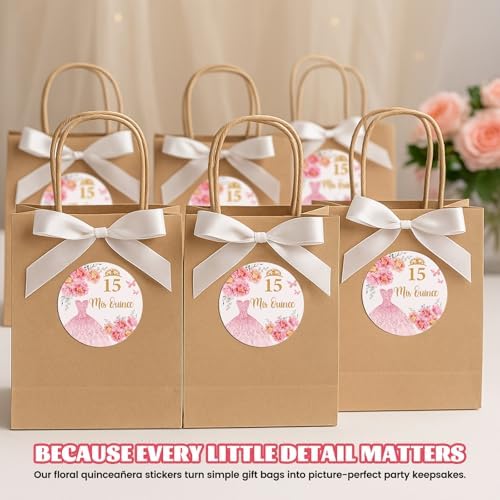 60 Piezas de Stickers Mis Quince, Stickers para Fiestas de Quinceañera, Recuerdos y Decoraciones para 15 Años - imagen 4